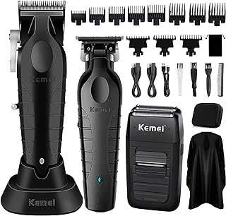 Professional Hair Clipper, Hair Trimmer, Beard Shaver Set for Men, Electric Cordless Barber Clipper Beard Trimmer, Rechargeable Fade Clipper Haircutting Kit, KM-2299, KM-2296, KM-1102