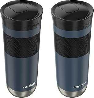 Byron 2.0 Stainless Steel Travel Mug with SNAPSEAL Lid and Grip, 20 oz, 2-Pack, Blueberry; Midnight Berry