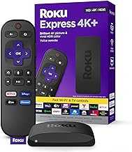 Express 4K+ | Roku Streaming Device 4K/HDR, Roku Voice Remote, Free & Live TV