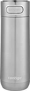 Luxe Vacuum-Insulated Stainless Steel Thermal Travel Mug, 16 Ounces, Stainless Steel