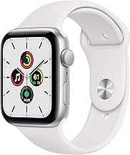 Apple Watch SE (GPS, 44mm) - Silver Aluminum Case with White Sport Band (Renewed)