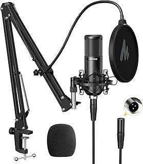 XLR Condenser Microphone, Professional Cardioid Studio Recording Mic for Streaming, Podcasting, Singing, Voice-Over, Vocal, Home-Studio, YouTube, Skype, Twitch (PM320S)