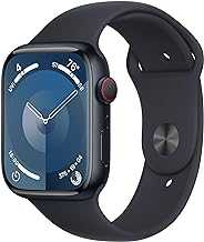 Apple Watch Series 9 (GPS + Cellular 45mm) Midnight Aluminum Case with Midnight Sport Band M/L (Renewed)