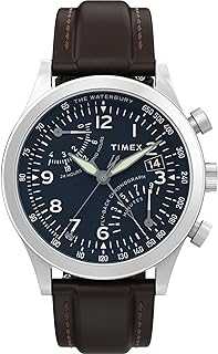 Men's Waterbury Chronograph 42mm Watch - Stainless Steel Bracelet Black Dial Stainless Steel Case