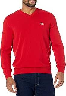 Men's Long Sleeve Regular Fit V-neck Organic Cotton Sweater