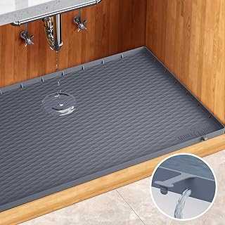 Premium Quality Under Sink Mat for Kitchen Waterproof 34" x 22" Silicone Under Sink Tray for Kitchen & Bathroom - Cabinet Organizers and Storage Sink Drip Tray