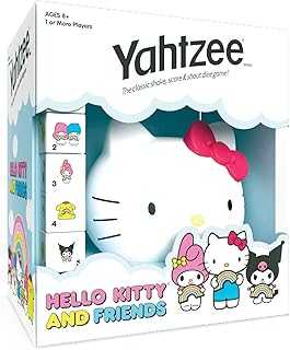 YAHTZEE: Hello Kitty and Friends, Collectible Head Dice Cup, Classic Family Dice Game, Officially Licensed Sanrio Game & Merchandise