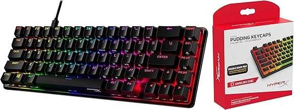 Alloy Origins 65 Mechanical Gaming Keyboard Pudding Keycaps Double Shot PBT Full 104 Key Set