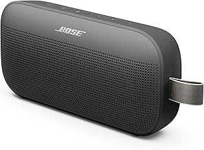 New SoundLink Flex Portable Bluetooth Speaker (2nd Gen), Portable Outdoor Speaker with Hi-Fi Audio, Up to 12 Hours Battery Life, Waterproof and Dustproof, Black