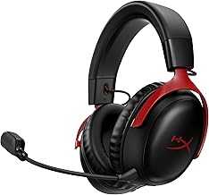 HyperX Cloud III Wireless Gaming Headsets with Microphone Noise Cancellation DTS Headphone:X 120-Hour Battery for PC, PS5, PS4, Nintendo Switch Playstation Headset, 77Z46AA Black/Red (Renewed)