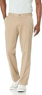 Men's Classic Fit Flat Front Stretch Solid Chino Deck Pant