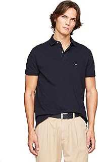 Men's Short Sleeve Polo Shirts in Slim Fit with Stretch and Organic Pique Cotton