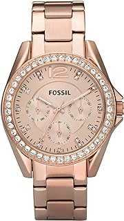 Women's Riley Quartz Stainless Steel Multifunction Watch, Color: Rose Gold Glitz (Model: ES2811)