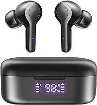 Bluetooth 5.3 Wireless Earbuds,Deep Bass Loud Sound Clear Call Noise Cancelling with 4 Microphones in-Ear Headphones with Wireless Charging Case Compatible for iPhone Android,Workout