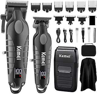 Professional Cordless Hair Clippers, Hair Trimmer, Electric Beard Shaver Set for Men, Electric Barber Clipper Beard Trimmer, Rechargeable Fade Clipper Haircutting Kit, KM-2290, KM-2293, KM-1102