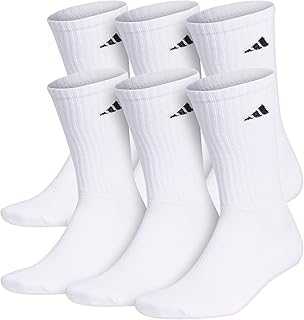 Men's Athletic Cushioned Crew Socks with Arch Compression (6 Pairs)