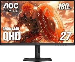 Q27G4XN 27" Gaming Monitor, 2K QHD 2560x1440, 180Hz 1ms, Adaptive-Sync, Height Adjustable, 2X HDMI 2.0, 1x Display Port, Xbox/PS5/Switch Ready, 3-Year Zero-Bright-dot