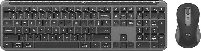 MK955 Signature Slim Wireless Keyboard and Mouse Combo, for Larger Hands, Quiet Typing and Clicking, Switch Across Three Devices, Bluetooth, Multi-OS, for Windows and Mac - Graphite