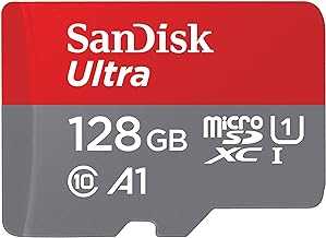 128GB Ultra microSDXC UHS-I Memory Card with Adapter - Up to 140MB/s, C10, U1, Full HD, A1, MicroSD Card - SDSQUAB-128G-GN6MA [New Version]