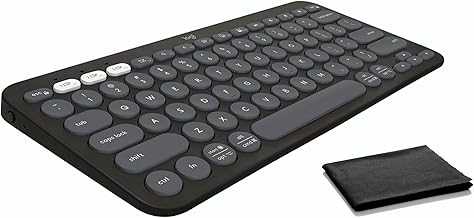 Keyboard Pebble Keys 2 K380s, Multi-Device Bluetooth Wireless Keyboard W/Customizable Shortcuts, Slim and Portable, Easy-Switch for Windows, macOS, iPadOS, Graphite, Cloth, Bulk Packaging