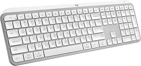 Logitech MX Keys S Wireless Keyboard, Pale Grey (Renewed)