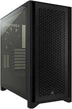 4000D AIRFLOW Tempered Glass Mid-Tower ATX Case - High-Airflow - Cable Management System - Spacious Interior - Two Included 120 mm Fans - Black