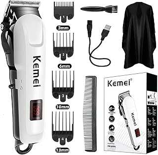 Hair Clipper for Men Professional Cordless Electric Rechargeable Hair/Beard Trimmers for Men, Self Hair Cutting Haircut Kit, Adjustable Barber Clippers with LCD Diaplay