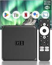 Android 11.0 TV Box - G1 Smart TV Box Compatible with Netflix Google Certified, 4GB RAM+32GB ROM Streaming Media Player, 4K60fps HDR 10+, Dolby Vision&Audio, WiFi 6, BT 5.0, Voice Control/Chromecast