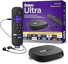 Ultra | The Ultimate Streaming Device 4K/HDR/Dolby Vision/Atmos, Rechargeable Roku Voice Remote Pro, Ethernet Port, Hands-Free Controls, Lost Remote Finder, Free & Live TV