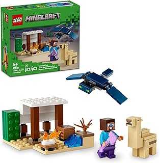 Minecraft Steve's Desert Expedition Building Toy, Biome with Minecraft House and Action Figures, Minecraft Gift for Independent Play, Gaming Playset for Boys, Girls and Kids Ages 6 and Up, 21251