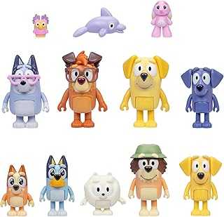 Super Fan Set, Includes Twelve 2-2.5" Figures, Bingo, Chattermax, Grey Dancer, Floppy Bunny, Lucky, Nana, Jean-Luc Johnny, Lucky's Dad, Joff, Pom Pom & Grandad - 12 Pk | Amazon Exclusive