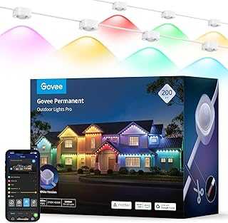 Permanent Outdoor Lights Pro, 200ft with 120 RGBIC LED Lights for Daily and Accent Lighting, 75 Scene Modes for Christmas, IP67 Waterproof, Works with Alexa, Google Assistant, Matter, White