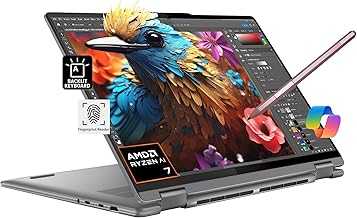 Yoga 7 7i 2-in-1 Business Laptop (16" FHD+ Touchscreen, AMD Ryzen 7 7735U (Beat i7-1255U), 16GB RAM, 1TB SSD, IST Precision Pen), Backlit, Fingerprint, FHD IR Webcam, Win 11 Pro, Arctic Grey