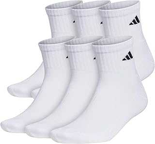 Men's Athletic Cushioned Quarter Socks with Arch Compression (6 Pairs)