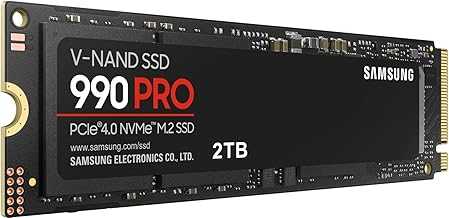 990 PRO SSD NVMe M.2 PCIe Gen4, M.2 2280 Internal Solid State Hard Drive, Seq. Read Speeds Up to 7,450 MB/s for High End Computing, Gaming, and Heavy Duty Workstations, MZ-V9P2T0B/AM