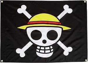 GE Animation GE-6468 One Piece Luffy's Straw Hat Pirate Flag Multi-colored, 31"