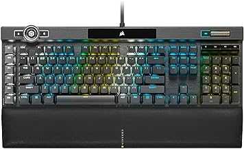 K100 RGB Optical-Mechanical Wired Gaming Keyboard - OPX Switches - PBT Double-Shot Keycaps - Elgato Stream Deck and iCUE Compatible - QWERTY NA Layout - Black