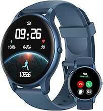 Smart Watch for Men Women(Answer/Make Calls), 2024 Smartwatches for Android iOS, Fitness Tracker with Heart Rate/SpO2/Sleep/Stress Monitor, Pedometer, IP68 Waterproof 100+ Sports Modes, Blue