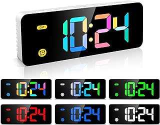 Alarm Clock for Kids -Digital Clock with 7 Color, 4 Dimmable Backlight & 3 Adjustable Volumes, 12/24 Hour, Snooze, Small Clocks for Classroom Bedroom