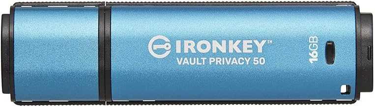 IronKey Vault Privacy 50 16GB Encrypted USB | FIPS 197 | AES-256bit | BadUSB Attack Protection | Multi-Password Options | IKVP50/16GB