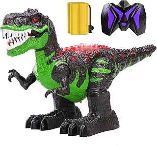 Remote Control Dinosaur Toys for Boys 3 4 5 6 7 8 Years, Electric Stunt RC Walking T-rex Toy with Light and Sounds, Rechargeable Battery, 360° Rotating, Birthday Gift for Kids