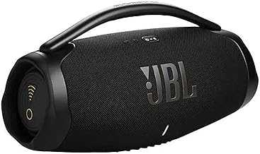 JBL Boombox 3 WiFi Wireless Bluetooth Streaming Portable Speaker, Black - IP67 Dustproof and Waterproof Airplay Alexa PartyProof HD 3D Sound (Renewed)