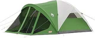 Evanston Screened Camping Tent, 6/8 Person Weatherproof Tent with Roomy Interior Includes Rainfly, Carry Bag, Easy Setup and Screened-In Porch