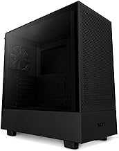 H5 Flow Compact ATX Mid-Tower PC Gaming Case – High Airflow Perforated Tempered Glass Front/Side Panel – Cable Management – 2 x 120mm Fans Included – 280mm Radiator Support – Black