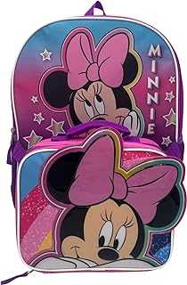 Kid's Licensed POP-OUT 16" Backpack With Lunch Box Combo Set (Minnie Mouse)