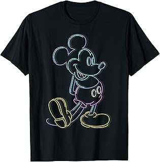 Mickey And Friends Mickey Mouse Neon Line Portrait T-Shirt