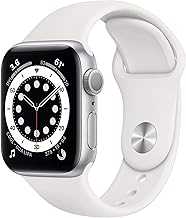 Apple Watch Series 6 (GPS, 40mm) - Silver Aluminum Case with White Sport Band (Renewed)