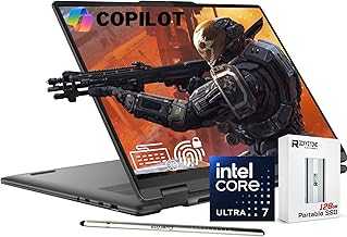 2024 Yoga 7i 2-in-1 AI Laptop, 16" WUXGA Touch, Intel 12-Core Ultra 7 155U (Beat i7-1355U), 16GB LPDDR5X RAM, 1TB SSD, Backlit, FP, FHD IR Webcam, AI Copilot, Win11 Home, W/Portable SSD&Stylus