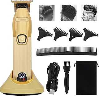 Hair Clipper for Men Professional Hair Trimmer Barbers Beard Trimmer Cordless Rechargeable Hair Cutting Grooming Kit with Guide Comb T Blade Trimmer LED Display