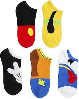 Women's Mickey Mouse 5 Pack No Show Socks